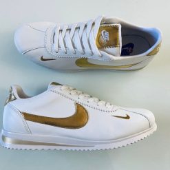 Nike Cortez Branco Dourado