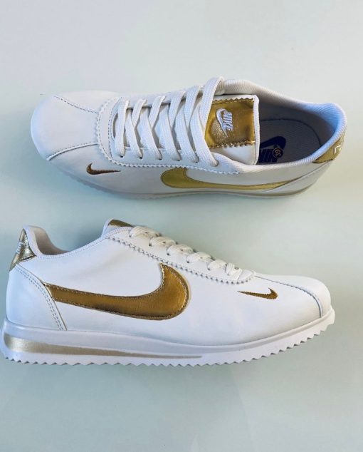 Nike Cortez Branco Dourado