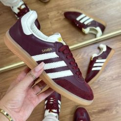 Adidas Samba Bordeaux com Branco