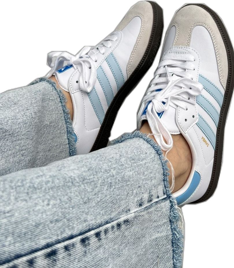 Adidas Samba Branco com Azul Adidas Samba Branco com Azul