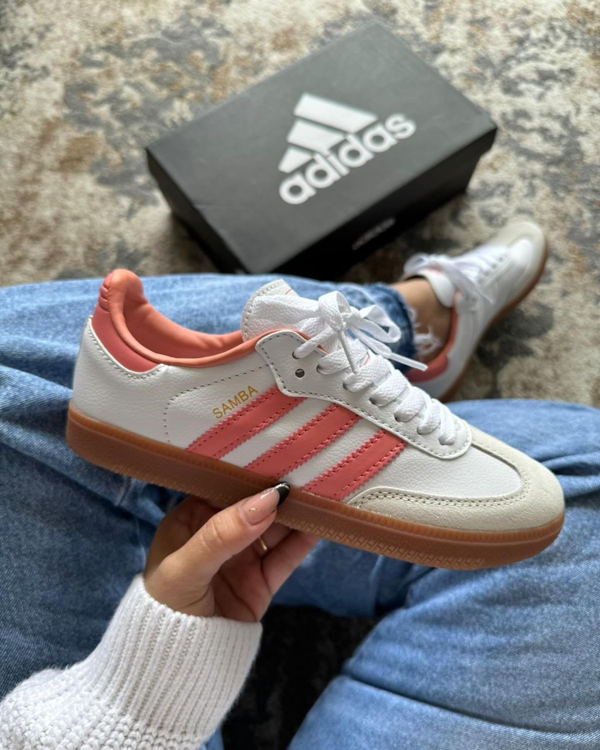 Adidas Samba Branco com Rosa Adidas Samba Branco com Rosa
