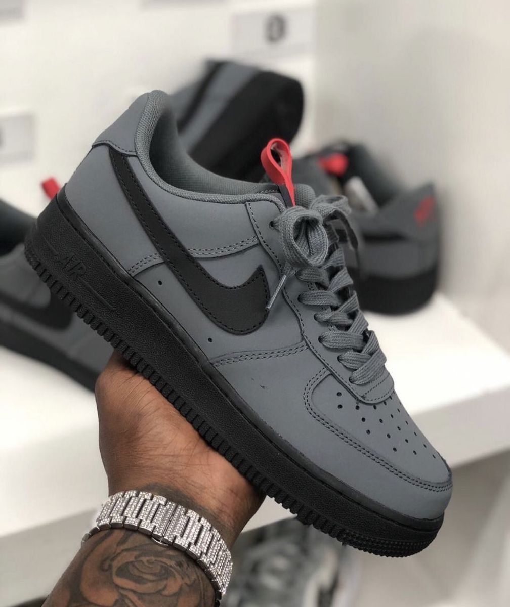 Nike Air Force Cinza matte com Preto Nike Air Force Cinza matte com Preto