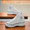Converse All Star Bota Branco Plataforma Lona Converse All Star Bota Branco Plataforma Lona