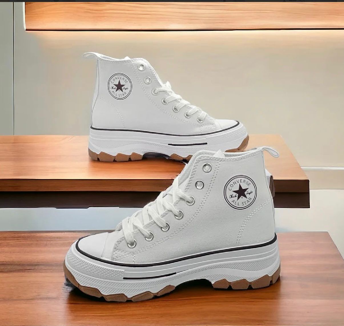 Converse All Star Bota Branco Plataforma Lona Converse All Star Bota Branco Plataforma Lona