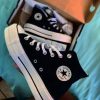 Converse All Star Bota Preta Plataforma Lona Converse All Star Bota Preta Plataforma Lona