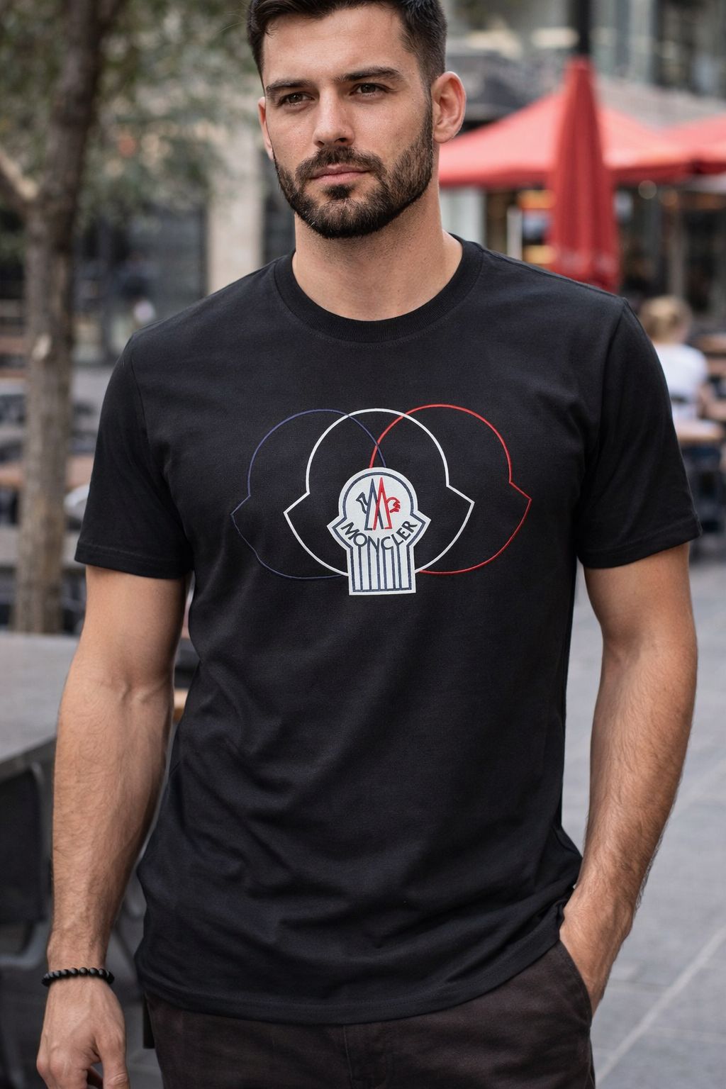 T-SHIRT MONCLER PRETA T-SHIRT MONCLER PRETA