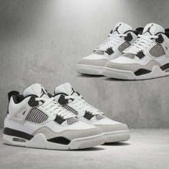 Nike Air Jordan 4 Branco Preto Cinza