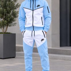 Fato de Treino Nike Azul Bebé com Branco