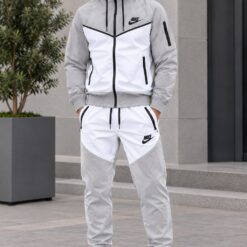 Fato de Treino Nike Cinza Branco